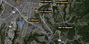 Intensidades máxima > 50 mm/h Cd. Guatemala 29/09/2025