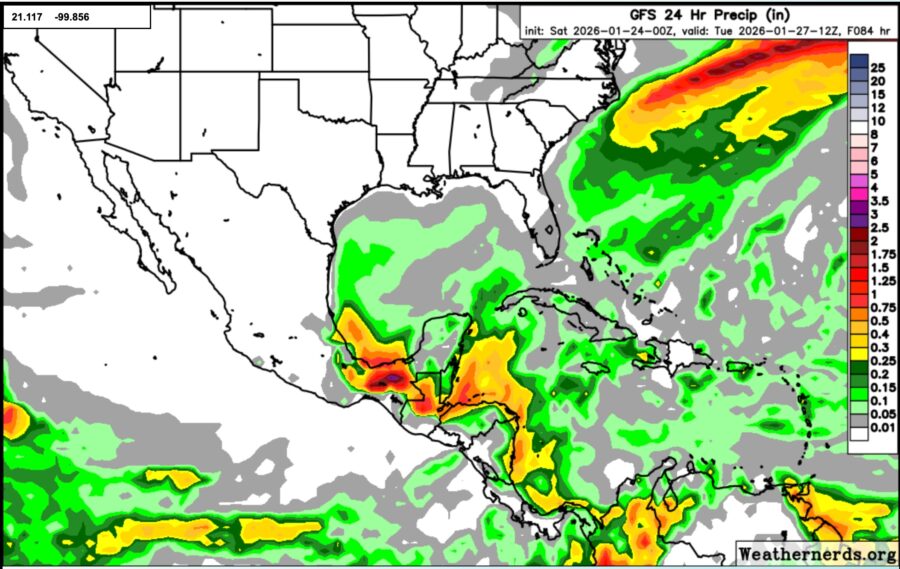 Lluvias de 24h martes 27/01/26 12z